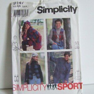 Simplicity sewing uncut pattern kids fall jacket vintage autumn coat vest winter